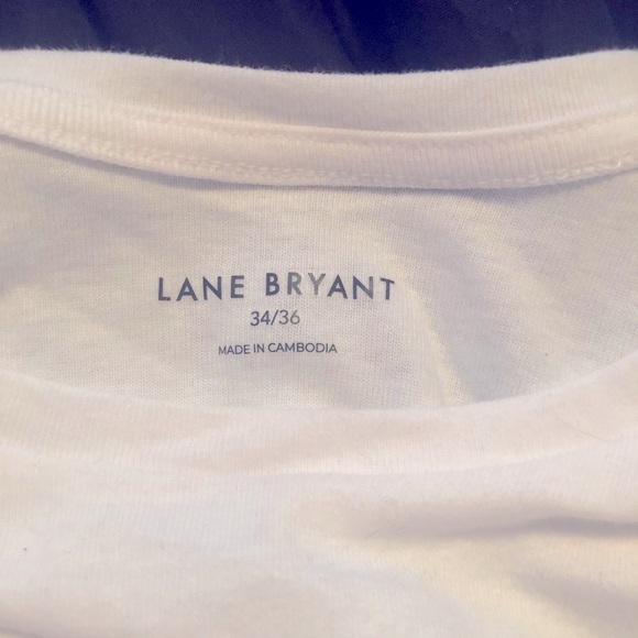NWOT Lane Bryant Classic Long Sleeve Crew Neck Tee, Size 34/36, White - Picture 4 of 5